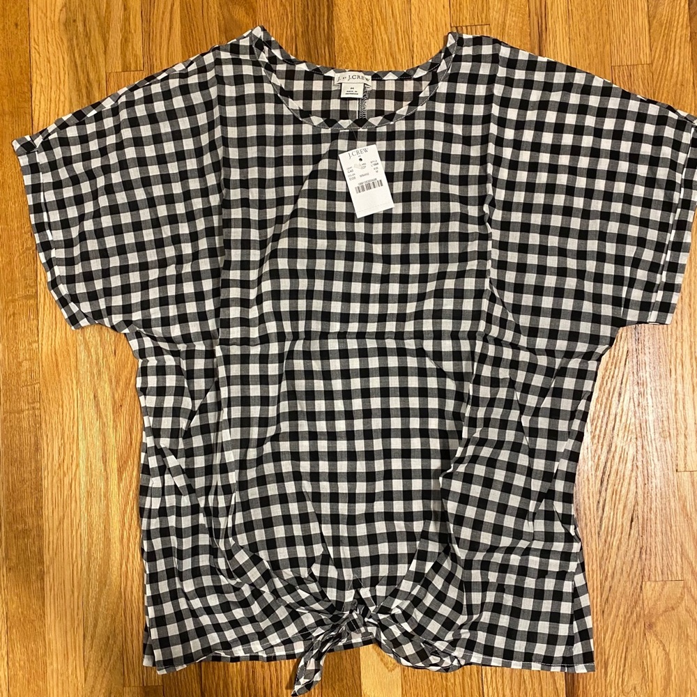 NWT Jcrew tie front short sleeve blouse